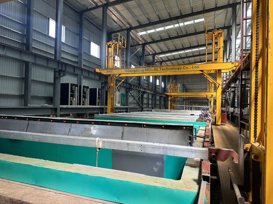 İyi fiyat Yatay Eloksal Üretim Hattı 6500mm Maksimum Profil Uzunluğu Çevrimiçi