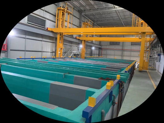 Bon prix Ligne d'anodisation 1000T/mois Capacité de grain jaune Simi-automatique 30*80*10 usine en ligne