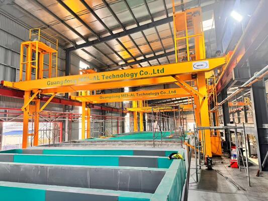Good price 1000 Ton/month Manual Anodizing Production Line with 8-12µm Film Thickness and 6500mm Max Profile Length online