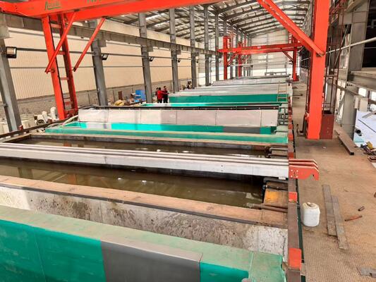 Good price 650 Ton/month Automatic Aluminum Anodizing Line with 8-12µm Film Thickness and 6500mm Max Profile Length online