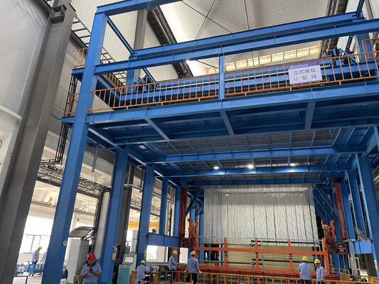 Goede prijs Automatische micro-boogoxidatieproductielijn voor 6061/6063 aluminiumlegering, 500 ~ 1500T / M-uitvoer, 5 ~ 30 μm harde keramische coatingdikte, hoge corrosie- en slijtvastheid MAO-oppervlaktebehandelingslijn online